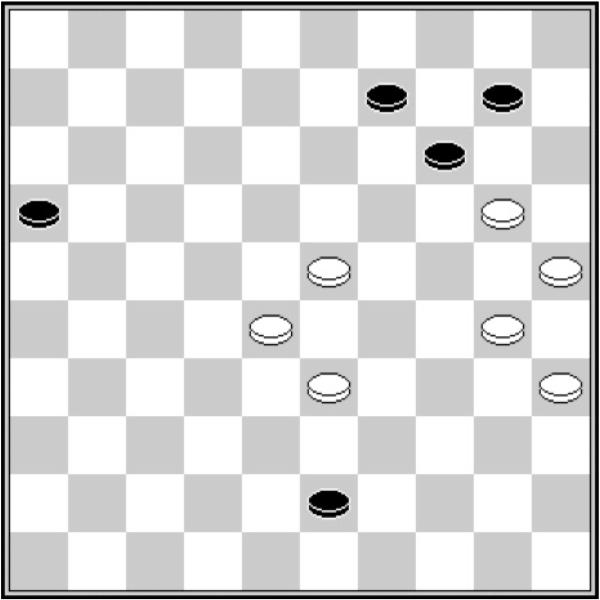 Białe: 35, 33, 30, 28, 25, 23, 20. Czarne: 9, 10, 14, 16, 43