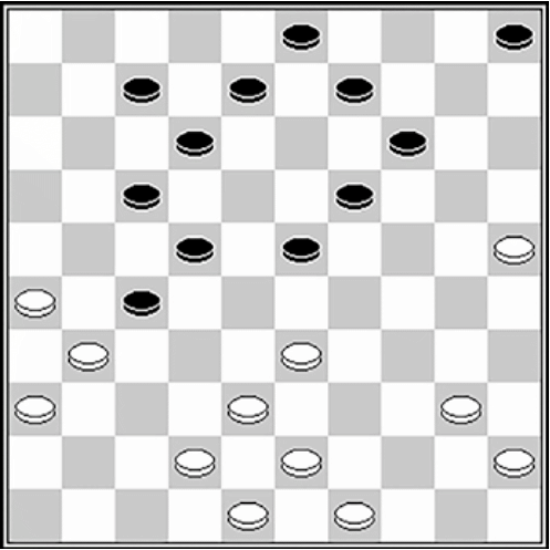 Białe: 49, 48, 45, 43, 42, 40, 38, 36, 33, 31, 26, 25 Czarne: 3, 5, 7, 8, 9, 12, 14, 17, 19, 22, 23, 27