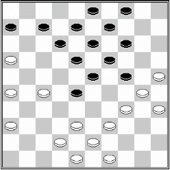 Białe: 49, 48, 43, 42, 39, 38, 36, 35, 34, 30, 27, 26, 25, 16. Czarne: 3, 4, 6, 7, 8, 9, 12, 13, 14, 18, 19, 23, 24, 28