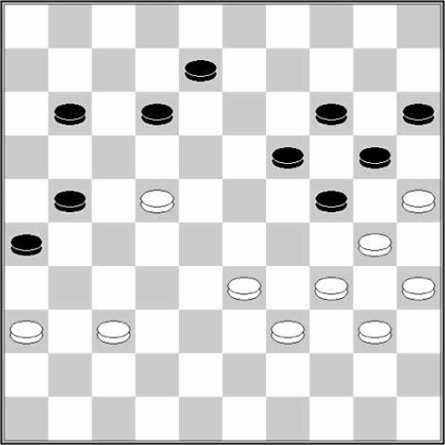 Białe: 40, 39, 37, 36, 35, 34, 33, 30, 25, 22
          Czarne: 8, 11, 12, 14, 15, 19, 20, 21, 24, 26