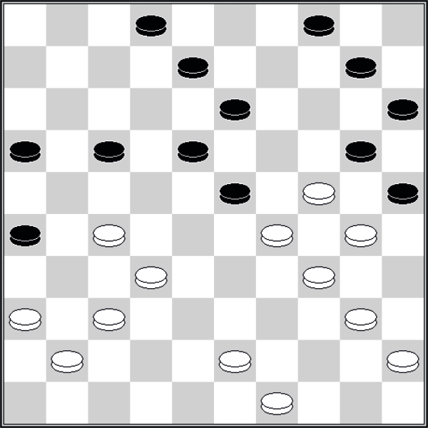 Białe: 49, 45, 43, 41, 40, 37, 36, 34, 32, 30, 29, 27, 24. Czarne: 2, 4, 8, 10, 13, 15, 16, 17, 18, 20, 23, 25, 26