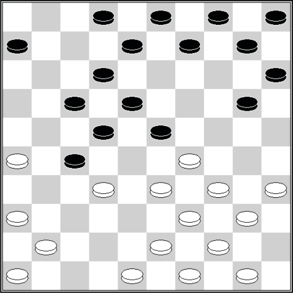 Białe: 50, 49, 48, 46, 44, 43, 41, 40, 39, 36, 35, 34, 33, 32, 29, 26. Czarne: 2, 3, 4, 5, 6, 8, 9, 10, 12, 15, 17, 18,          20, 22, 23, 27