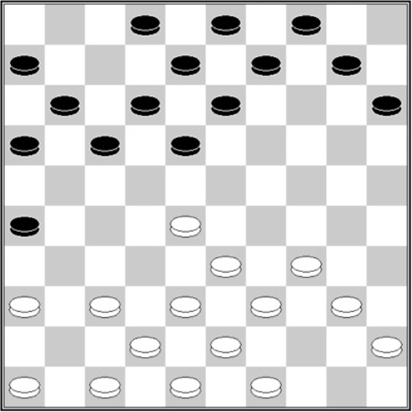 Białe: 49, 48, 47, 46, 45, 43, 42, 40, 39, 38, 37, 36, 34, 33, 28 Czarne: 2, 3, 4, 6, 8, 9, 10, 11, 12, 13, 15, 16, 17, 18, 26