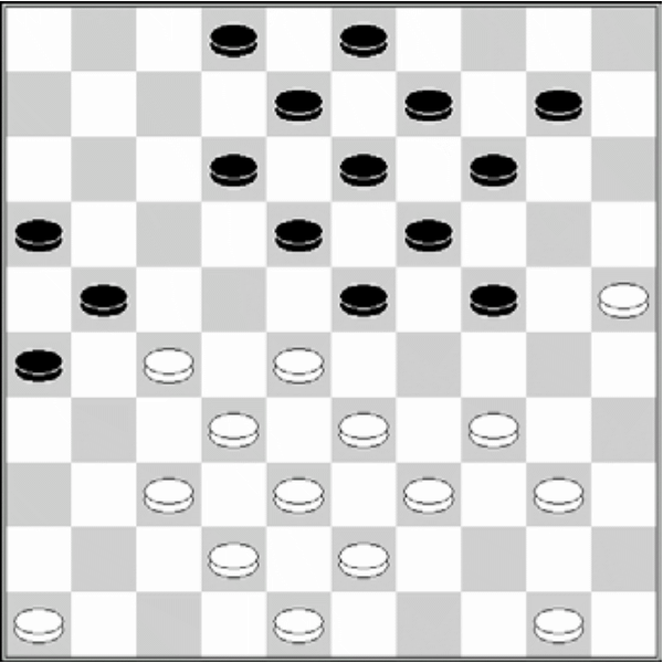 Białe: 50, 48, 46, 43, 42, 40, 39, 38, 37, 34, 33, 32, 28, 27, 25 Czarne: 2, 3, 8, 9, 10, 12, 13, 14, 16, 18, 19, 21, 23, 24, 26