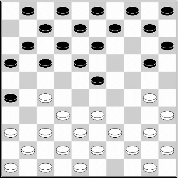 Białe: 49, 48, 47, 46, 45, 44, 43, 42, 40, 39, 38, 37, 36, 35, 34, 33, 31, 29, 28, 26 Czarne: 1, 2, 3, 4, 5, 7, 8, 9, 11, 12, 13, 14, 15, 16, 17, 19, 20, 21, 22, 25