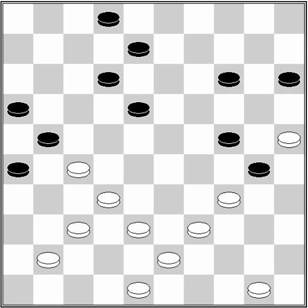 Białe: 45, 43, 42, 41, 40, 39, 38, 37, 36, 35, 33, 32, 31, 26 Czarne: 6, 7, 8, 10, 11, 13, 14, 15, 16, 17, 20, 21, 24, 25