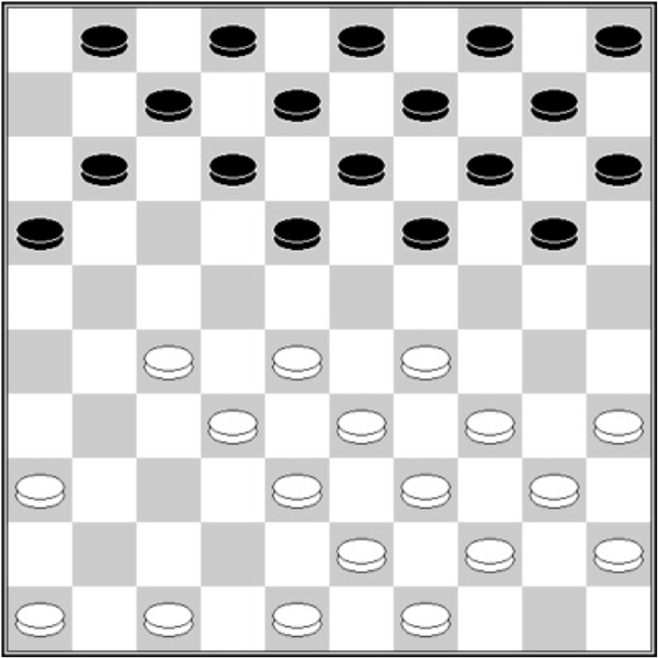 Białe: 49, 48, 47, 46, 45, 44, 43, 40, 39, 38, 36, 35, 34, 33, 32, 29, 28, 27. Czarne: 1, 2, 3, 4, 5, 7, 8, 9, 10, 11, 12, 13, 14, 15, 16, 18, 19, 20