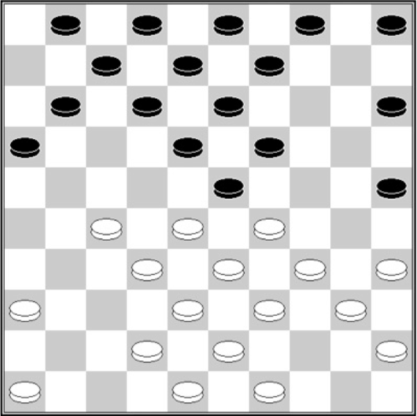 Białe: 49, 48, 46, 45, 43, 42, 40, 39, 38, 36, 35, 34, 33, 32, 29, 28, 27. Czarne: 1, 2, 3, 4, 5, 7, 8, 9, 11, 12, 13, 15, 16, 18, 19, 23, 25