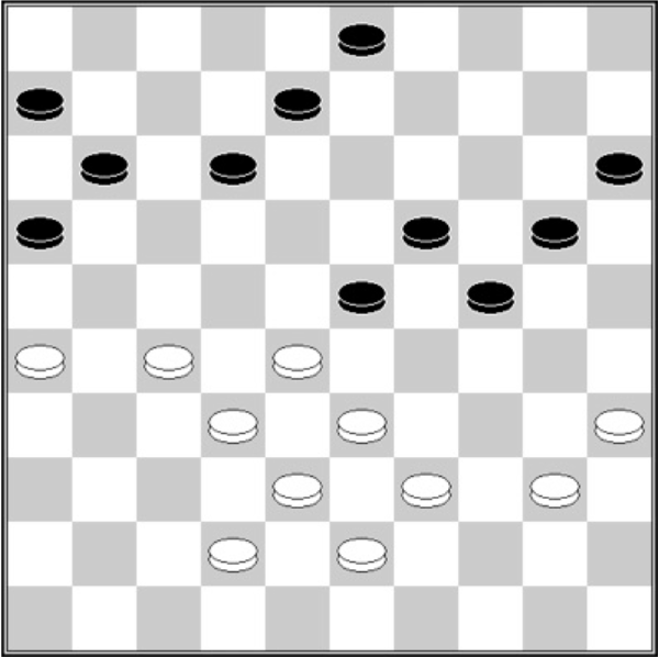 Białe: 43, 42, 40, 39, 38, 35, 33, 32, 28, 27, 26. Czarne: 3, 6, 8, 11, 12, 15, 16, 19, 20, 23, 24