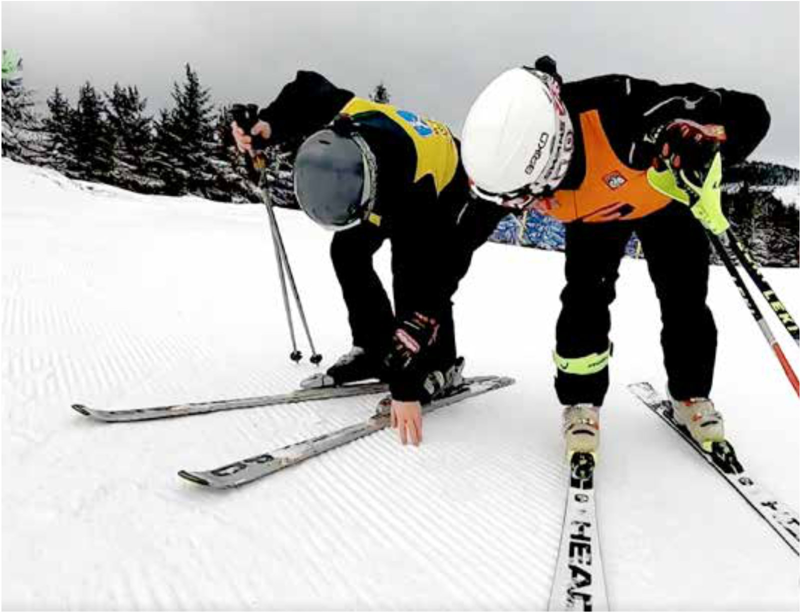 Dwie osoby na nartach