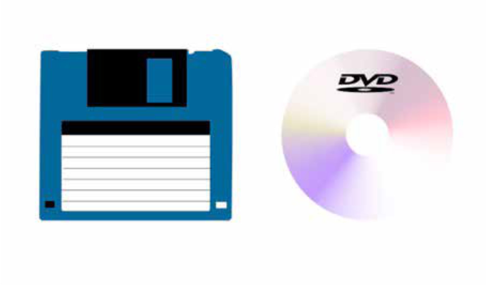 Rysunek dyskietki i płyty dvd