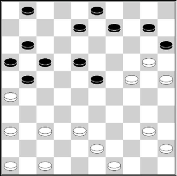 Białe: 49, 47, 46, 45, 43, 40, 38, 37, 36, 26, 25, 24, 20 Czarne: 1, 3, 8, 9, 10, 11, 15, 16, 17, 18, 21, 23