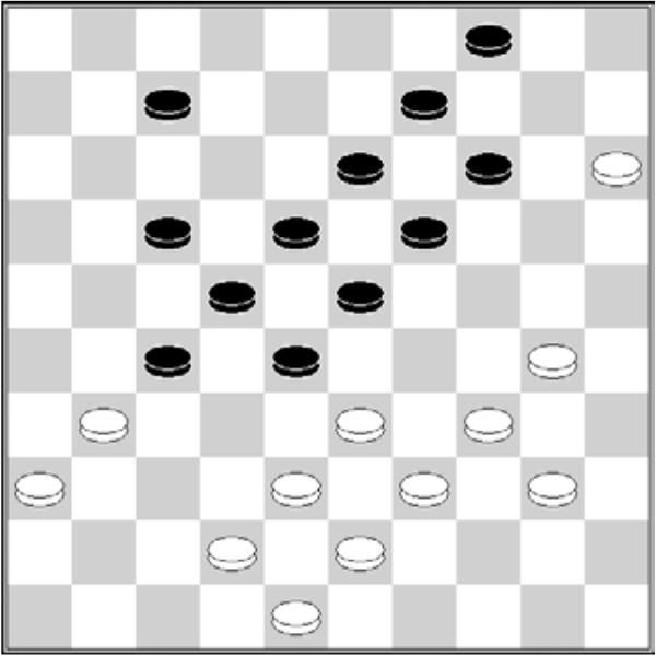 Białe: 48, 43, 42, 40, 39, 38, 36, 34, 33, 31, 30, 15. Czarne: 4, 7, 9, 13, 14, 17, 18, 19, 22, 23, 27, 28