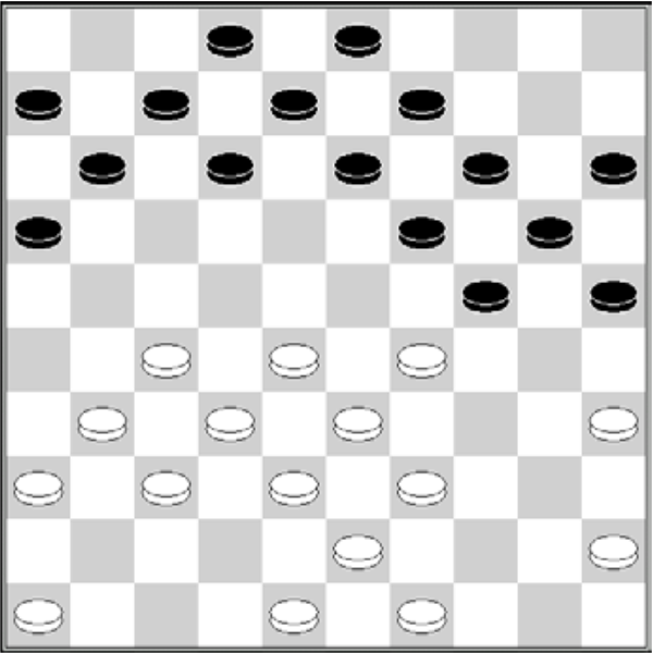 Białe: 49, 48, 46, 45, 43, 39, 38, 37, 36, 35, 33, 32, 31, 29, 28, 27 Czarne: 2, 3, 6, 7,  9, 11, 12, 13, 14, 15, 16, 19, 20, 24, 25