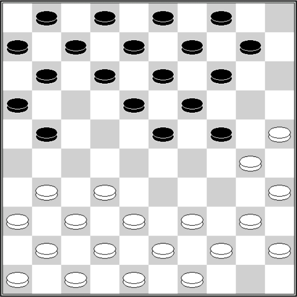 Białe: 49, 48, 47, 46, 45, 44, 43, 42, 41, 40, 39, 38, 37, 36, 35, 32, 31, 30, 25 Czarne: 1, 2, 3, 4, 6, 7, 8, 9, 10, 11, 12, 13, 14, 16, 18, 19, 21, 23, 24