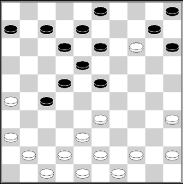 Białe: 49, 48, 47, 45, 44, 43, 42, 41, 38, 36, 35, 33, 26, 14 Czarne: 3, 5, 6, 7, 8, 10, 12, 13, 15, 18, 22, 23, 27