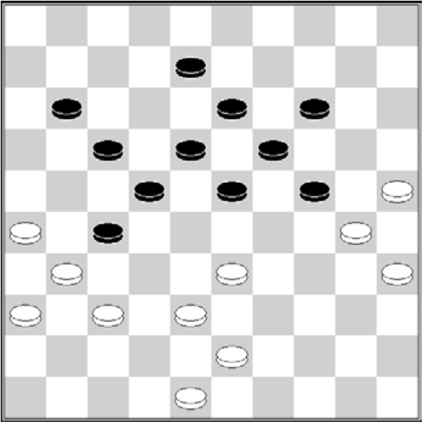 Białe: 48, 43, 38, 37, 36, 35, 33, 31, 30, 26, 25 Czarne: 8, 11, 13, 14, 17, 18, 19, 22, 23, 24, 27