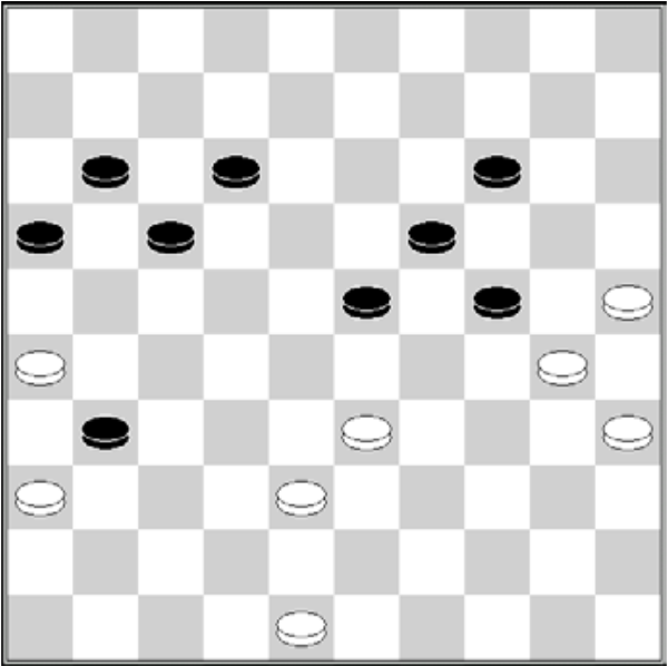 Białe: 48, 38, 36, 35, 33, 30, 26, 25 Czarne: 11, 12, 14, 16, 17, 19, 23, 24, 31