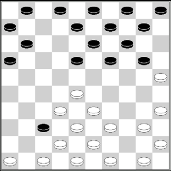 Białe: 50, 49, 48, 47, 46, 45, 43, 42, 40, 39, 38, 35, 33, 32, 28, 25 Czarne: 1, 2, 3, 4, 5, 6, 8, 9, 10, 11, 13, 14, 16, 18, 19, 20, 37