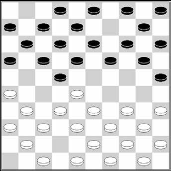 Białe: 50, 49, 48, 47, 45, 44, 43, 41, 40, 39,
                          38, 37, 36, 35, 34, 33, 32, 31, 28, 26
                          Czarne: 2, 3, 4, 5, 6, 7, 8, 10, 11, 12, 13, 14,
                          15, 16, 17, 18, 19, 20, 22, 25