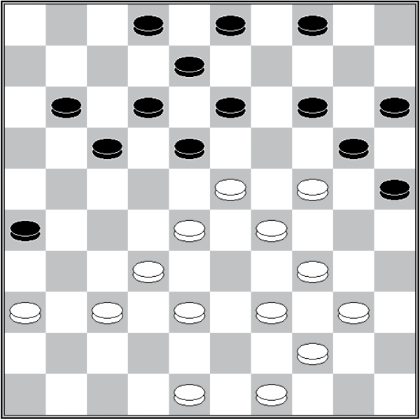 Białe: 49, 48, 44, 40, 39, 38, 37, 36, 34, 32,
                          29, 28, 24, 23
                          Czarne: 2, 3, 4, 8, 11, 12, 13, 14, 15, 17, 18,
                          20, 25, 26