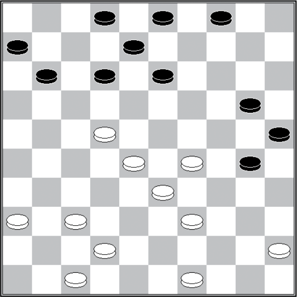 Białe: 49, 47, 45, 42, 39, 37, 36, 33, 29, 28, 22
                Czarne: 2, 3, 4, 6, 8, 11, 12, 13, 20, 25, 30