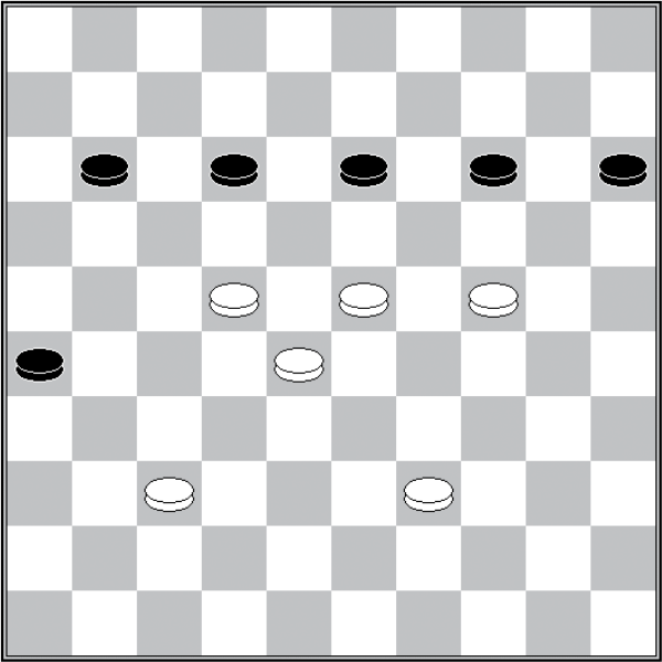 Białe: 39, 37, 28, 24, 23, 22
              Czarne: 11, 12, 13, 14, 15, 26