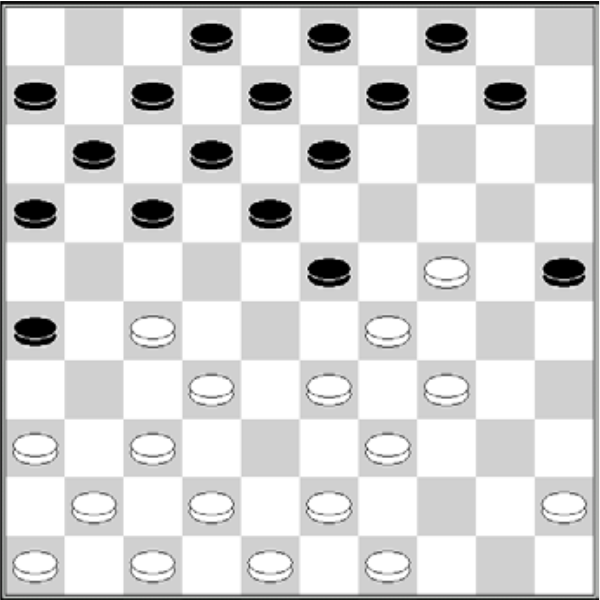 Białe: 50, 49, 48, 47, 46, 45, 44, 43, 42, 41,
              39, 37, 36, 34, 33, 32, 30, 27
              Czarne: 1, 2, 3, 4, 5, 6, 7, 8, 9, 10, 12, 13,
              16, 17, 18, 20, 21, 23