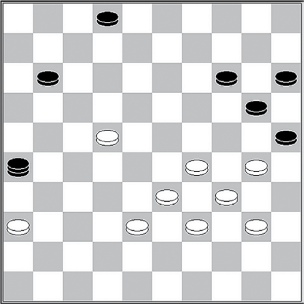 Białe: 40, 39, 38, 36, 34, 33, 30, 29, 22

                  Czarne: 2, 11, 14, 15, 20, 25, damka 26