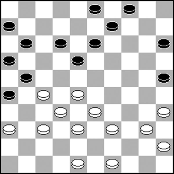 Białe: 49, 48, 45, 40, 39, 38, 37, 36, 35, 33, 32, 28, 27 Czarne: 3, 4, 6, 9, 11, 12, 13, 15, 16, 18, 21, 25, 26