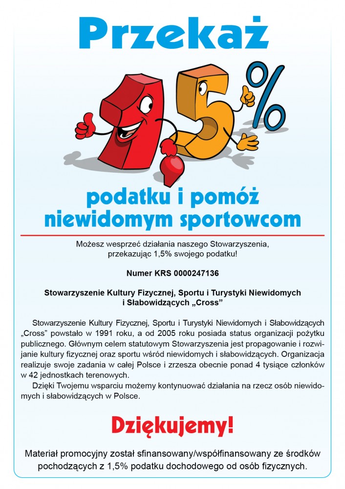 grafika plakatu 1,5% dla cross