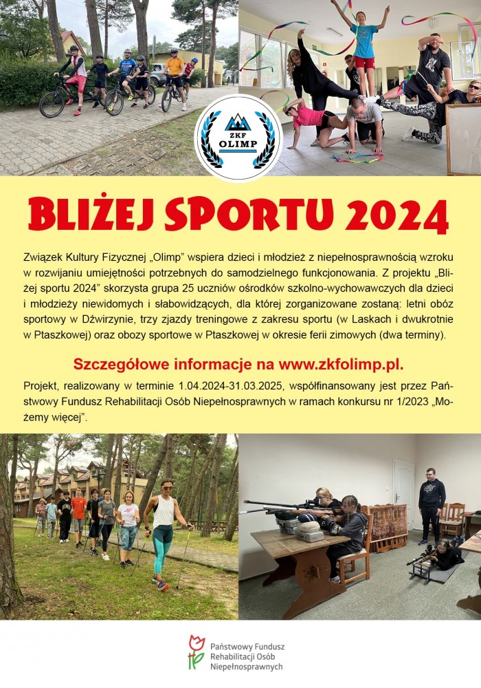 Grafika plakatu dotyczącego Projektu Bliżej sportu 2024