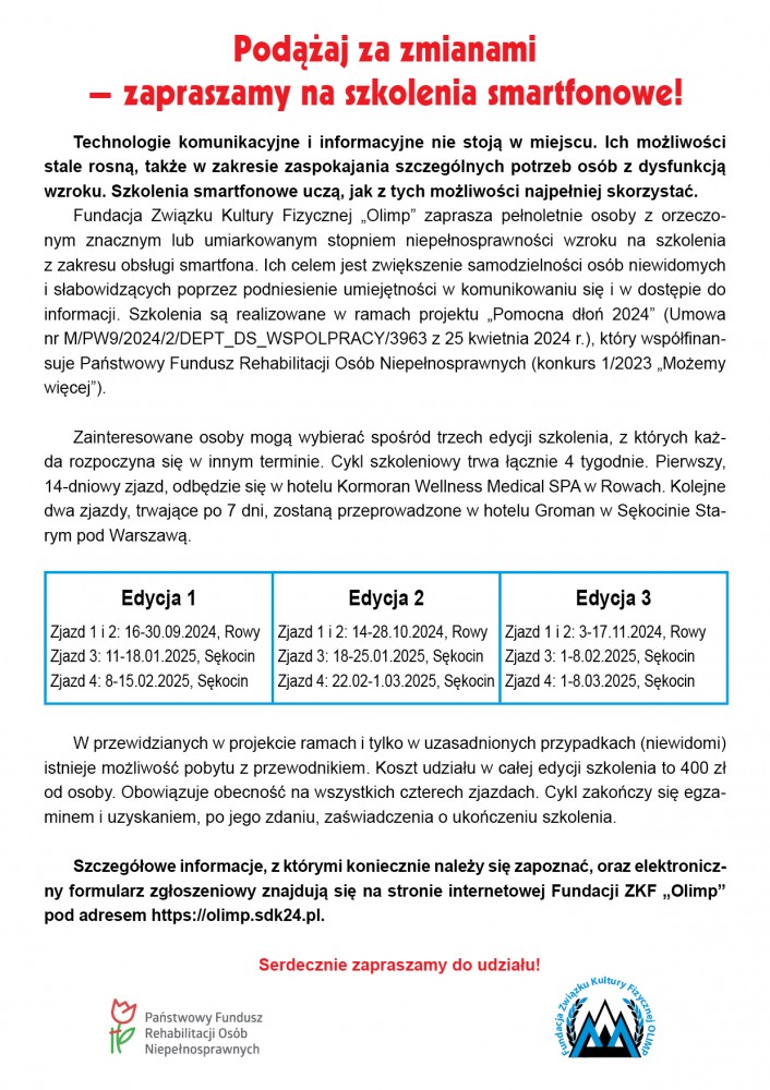 Grafika plakatu dotyczącego Pomocna dłoń 2024