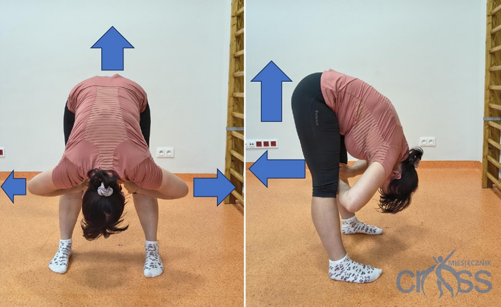 kobieta robi skłon w d&oacute;ł