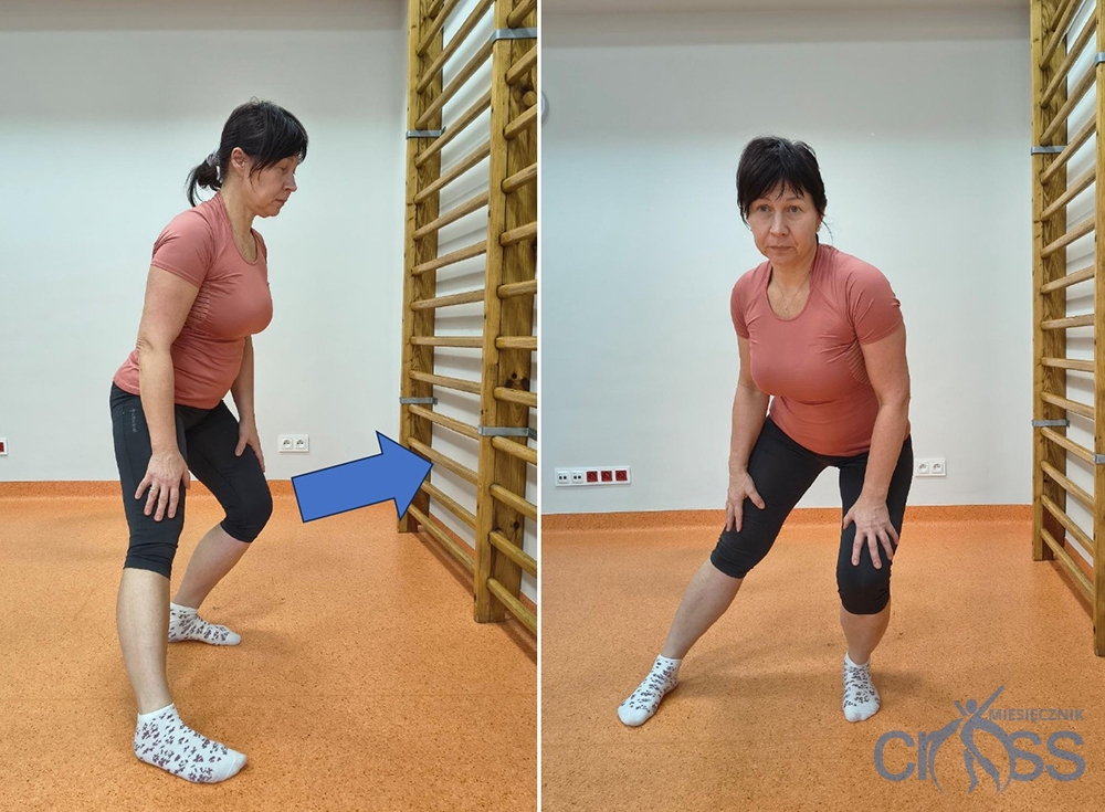 kobieta kobieta przesuwa ciężar ciała z nogi na nogę