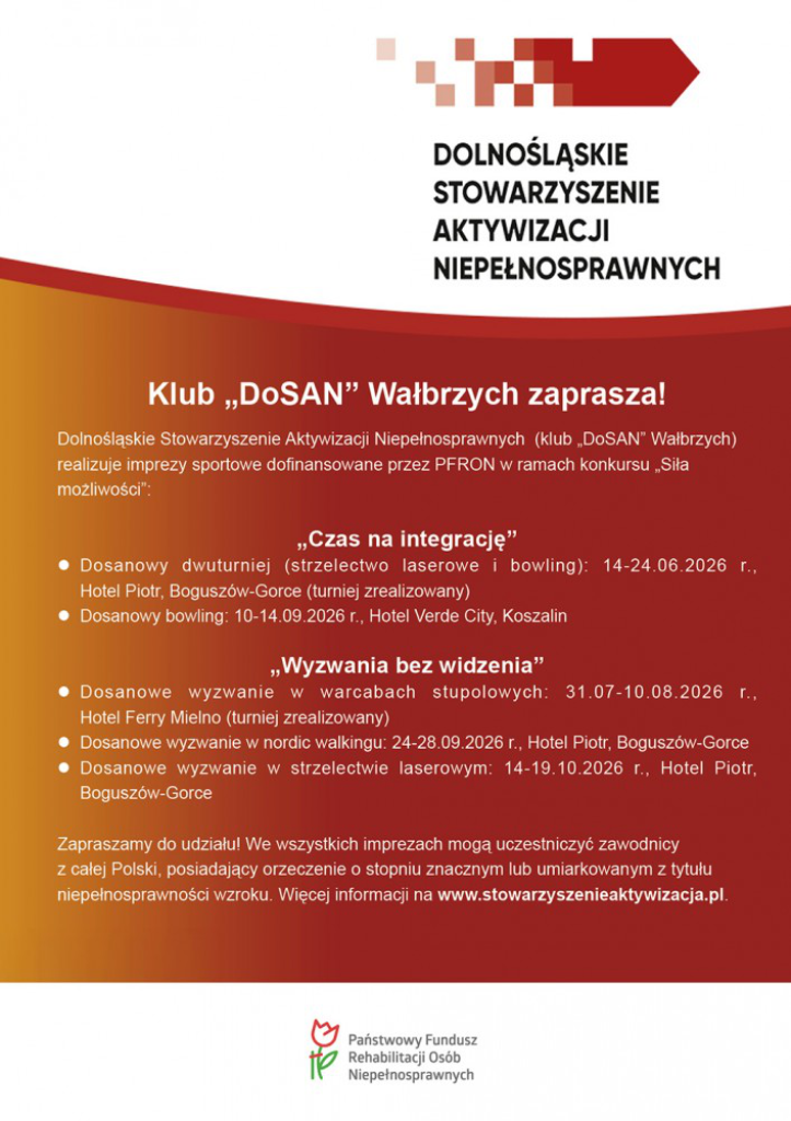 Plakat projektów klubu „DoSAN” Wałbrzych