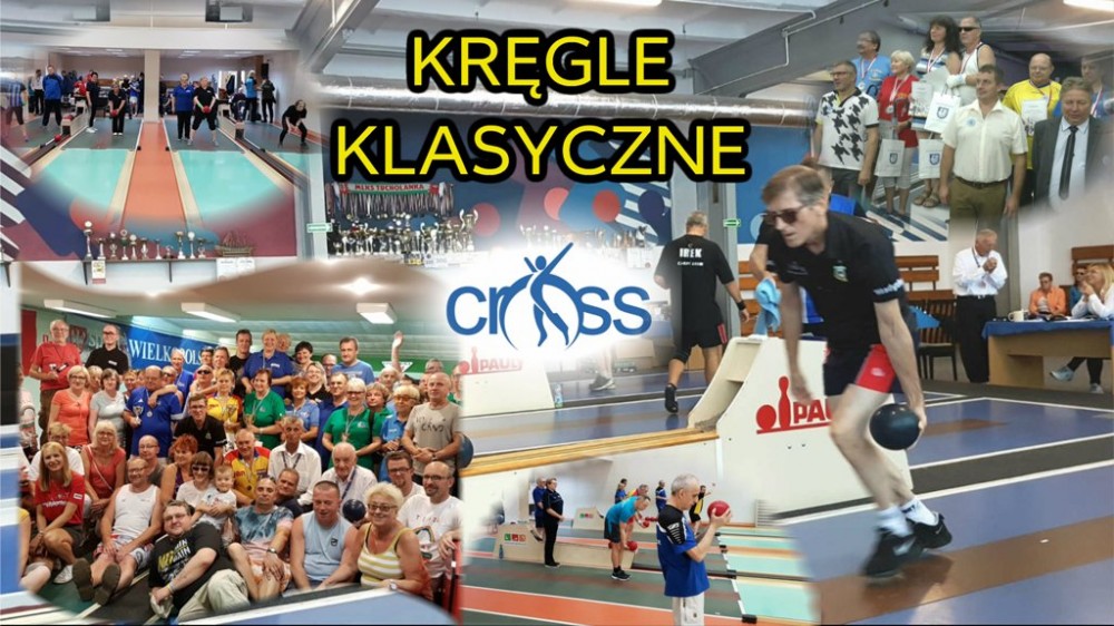 Kolaż zdjęć z rozgrywek kręglarskich Stowarzyszenia CROSS