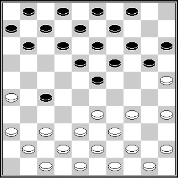 Białe: 50, 49, 48, 47, 45, 44, 43, 42, 41, 39, 38, 37, 36, 35, 34, 33, 26, 25. Czarne: 1, 2, 3, 4, 6, 7, 8, 9, 11, 12, 13, 14, 15, 18, 19, 20, 23, 27