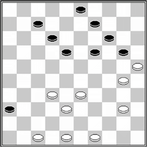 Białe: 49, 48, 47, 40, 38, 33, 32, 30, 25 Czarne: 3, 7, 9, 12, 14, 18, 19, 20, 36