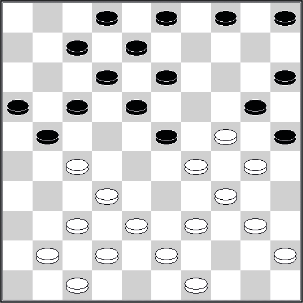 Białe: 49, 47, 45, 43, 42, 41, 40, 39, 38, 37, 34, 32, 30, 29, 27, 24. Czarne: 2, 3, 4, 5, 7, 8, 12, 13, 15, 16, 17, 18, 20, 21, 23, 25