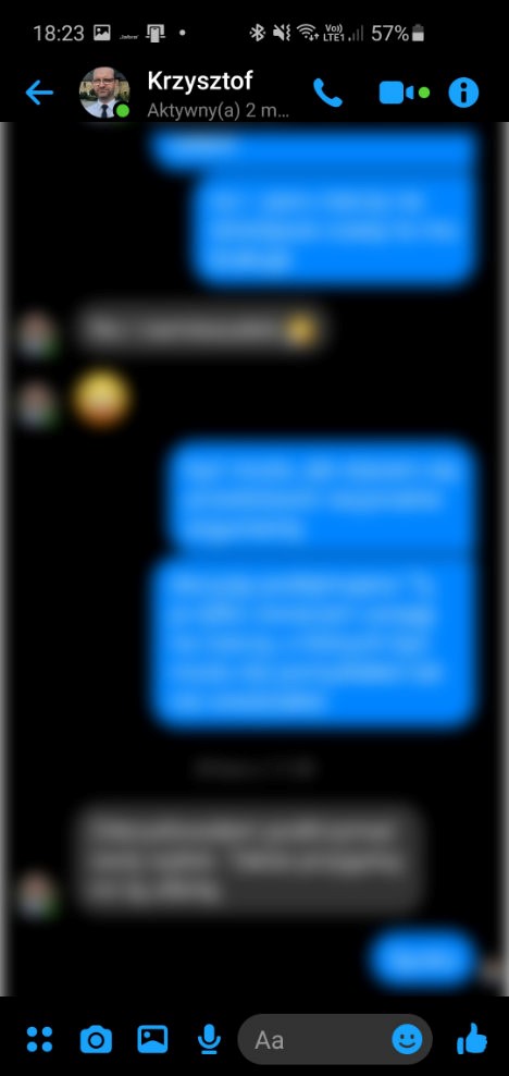 Zrzuty ekranu z komunikatora Messenger