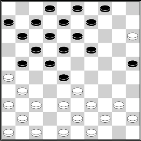 Białe: 49, 48, 47, 46, 45, 44, 43, 41, 40, 39, 38, 37, 36, 33, 31, 26, 15 Czarne: 2, 3, 4, 6, 7, 8, 9, 11, 12, 13, 17, 18, 19, 21, 22, 25, 28