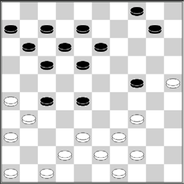 Białe: 49, 47, 46, 44, 43, 42, 39, 38, 36, 34, 31, 26, 25 Czarne: 4, 6, 7, 8, 10, 11, 12, 13, 17, 18, 24, 27, 28