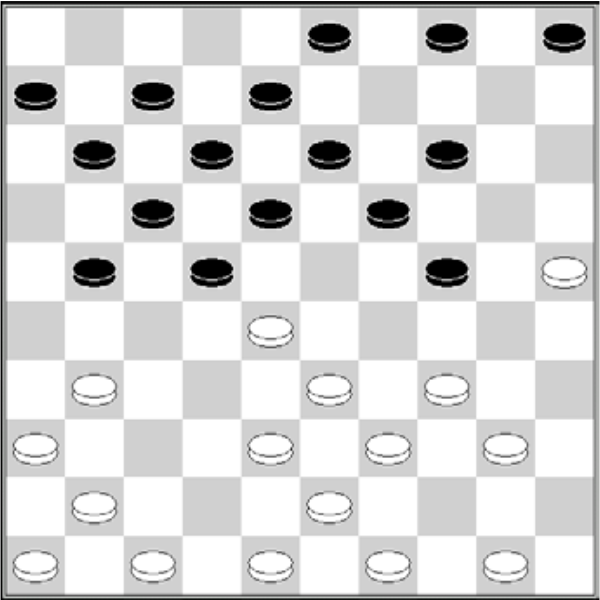 Białe: 50, 49, 48, 47, 46, 43, 41, 40, 39, 38, 36, 34, 33, 31, 28, 25 Czarne: 3, 4, 5, 6, 7, 8, 11, 12, 13, 14, 17, 18, 19, 21, 22, 24
