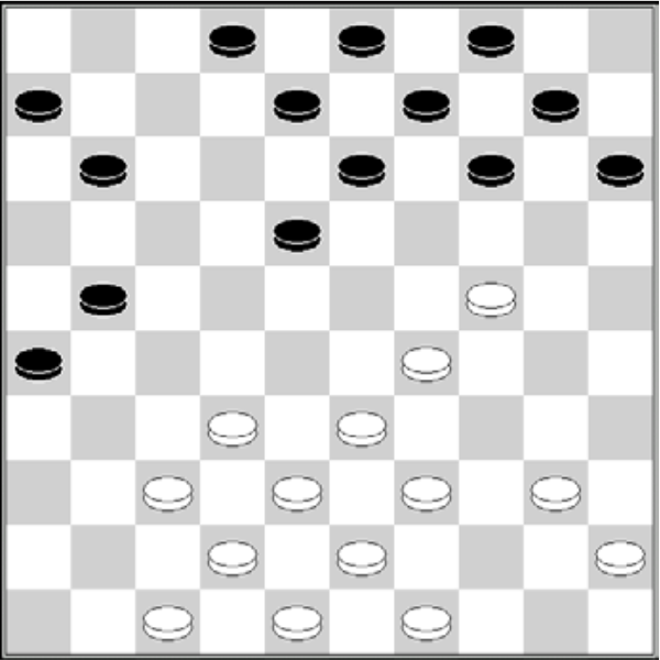 Białe: 49, 48, 47, 45, 43, 42, 40, 39, 38, 37, 33, 32, 29, 24 Czarne: 2, 3, 4, 6, 8, 9, 10, 11, 13, 14, 15, 18, 21, 26