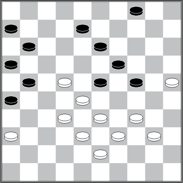 Białe: 43, 40, 39, 38, 36, 34, 33, 32, 28, 25, 22 Czarne: 4, 6, 8, 11, 13, 16, 19, 21, 23, 24, 26