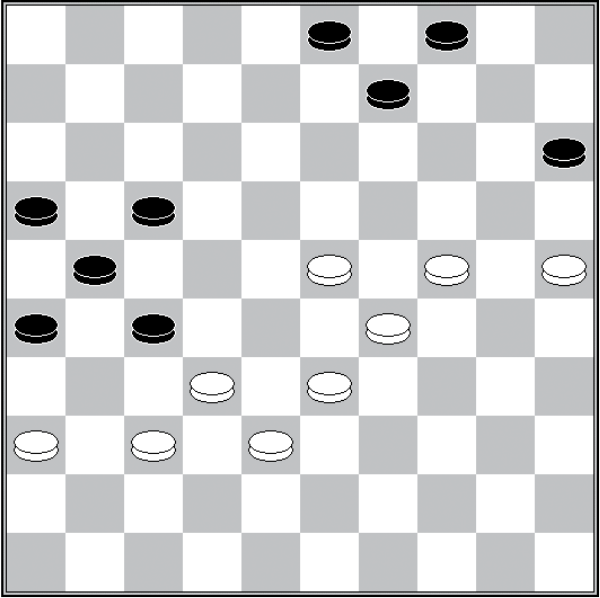 Białe: 38, 37, 36, 33, 32, 29, 25, 24, 23 Czarne: 3, 4, 9, 15, 16, 17, 21, 26, 27