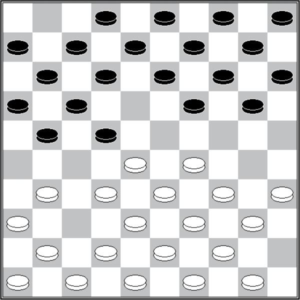 Białe: 50, 49, 48, 47, 46, 44, 43, 42, 41, 40, 39, 38, 36, 35, 34, 33, 32, 31, 29, 28 Czarne: 2, 3, 4, 5, 6, 7, 8, 9, 10, 12, 13, 14, 15, 16, 17, 19, 20, 21, 22