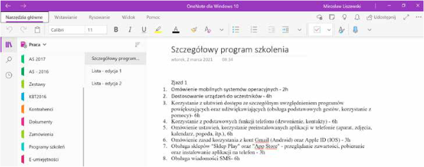 Zrzut ekranu z oknem programu