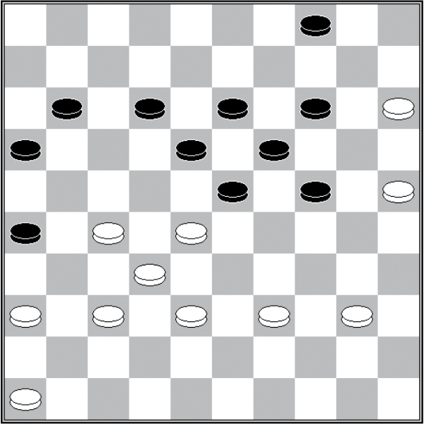 Białe: Białe: 49, 48, 46, 43, 42, 41, 40, 39, 38, 37, 36, 34, 32, 29, 27, 15 Czarne: 3, 4, 6, 7, 8, 9, 11, 12, 13, 16, 17, 18, 23, 25, 26, 30